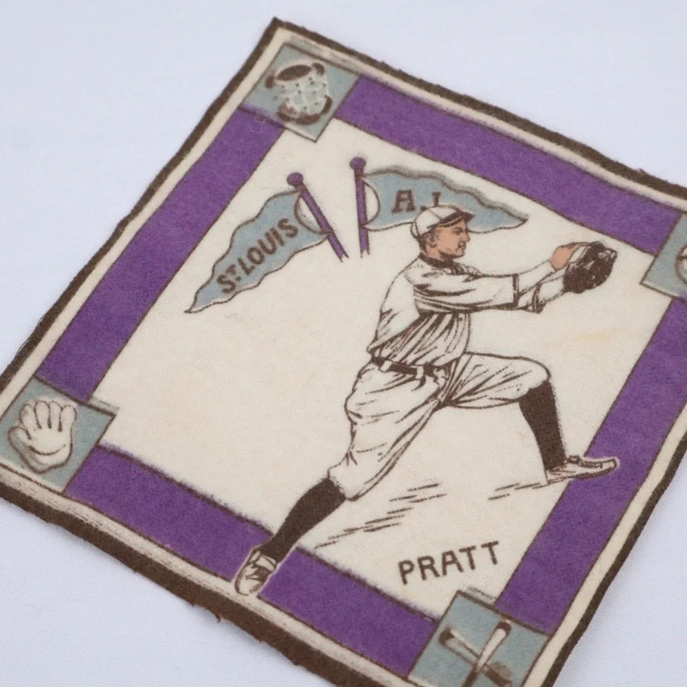 1914 Baseball Players Felt B18 Series Saint Louis‎ Browns DEL PRATT White/Purple
